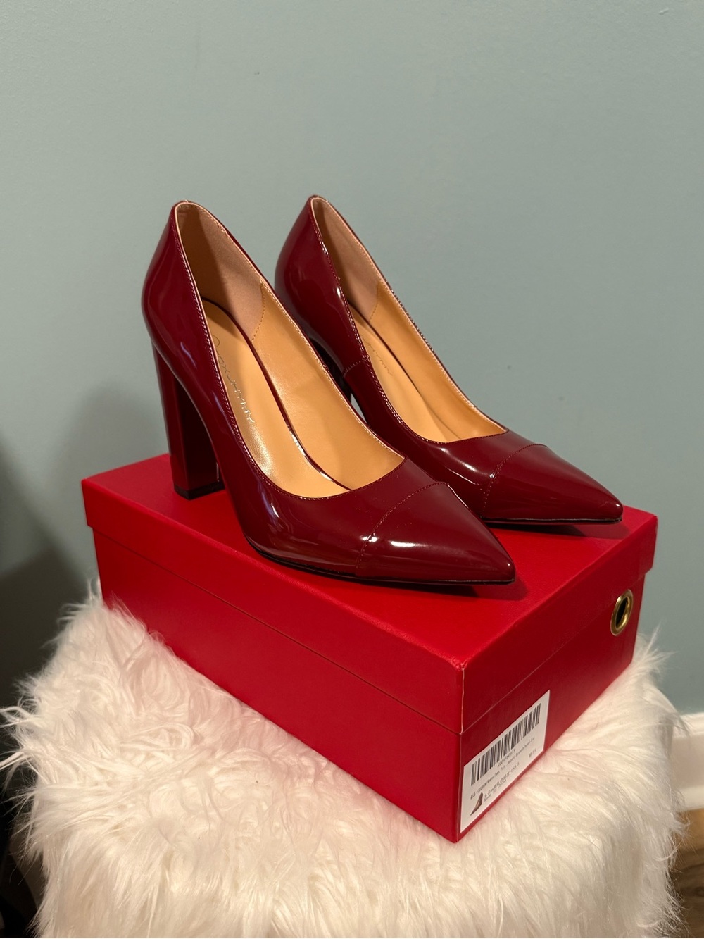 Classic Burgundy Patent Pointed-Toe High Heels